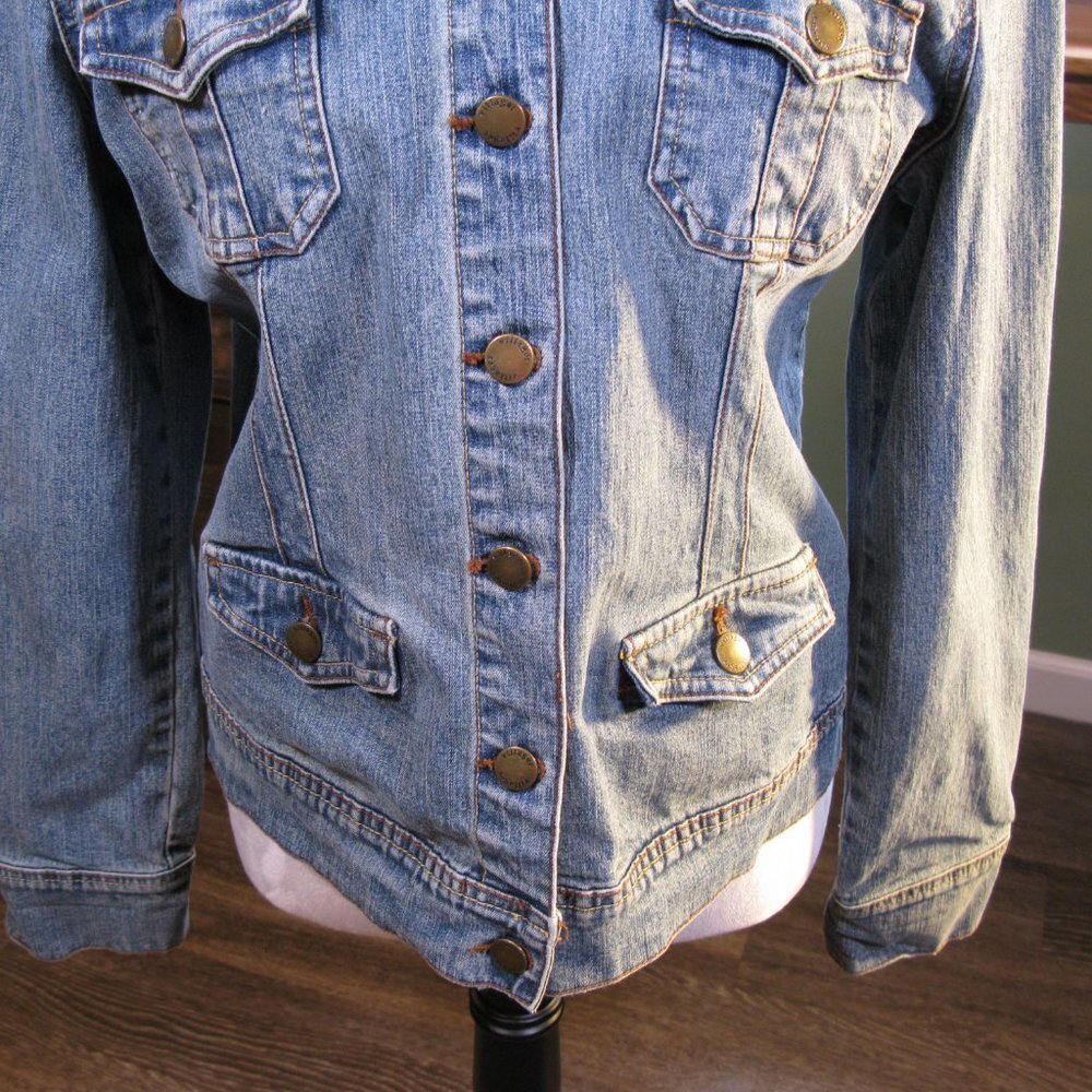 Villager Stretch Blue Jean Jacket Size 10 - Picture 3 of 7